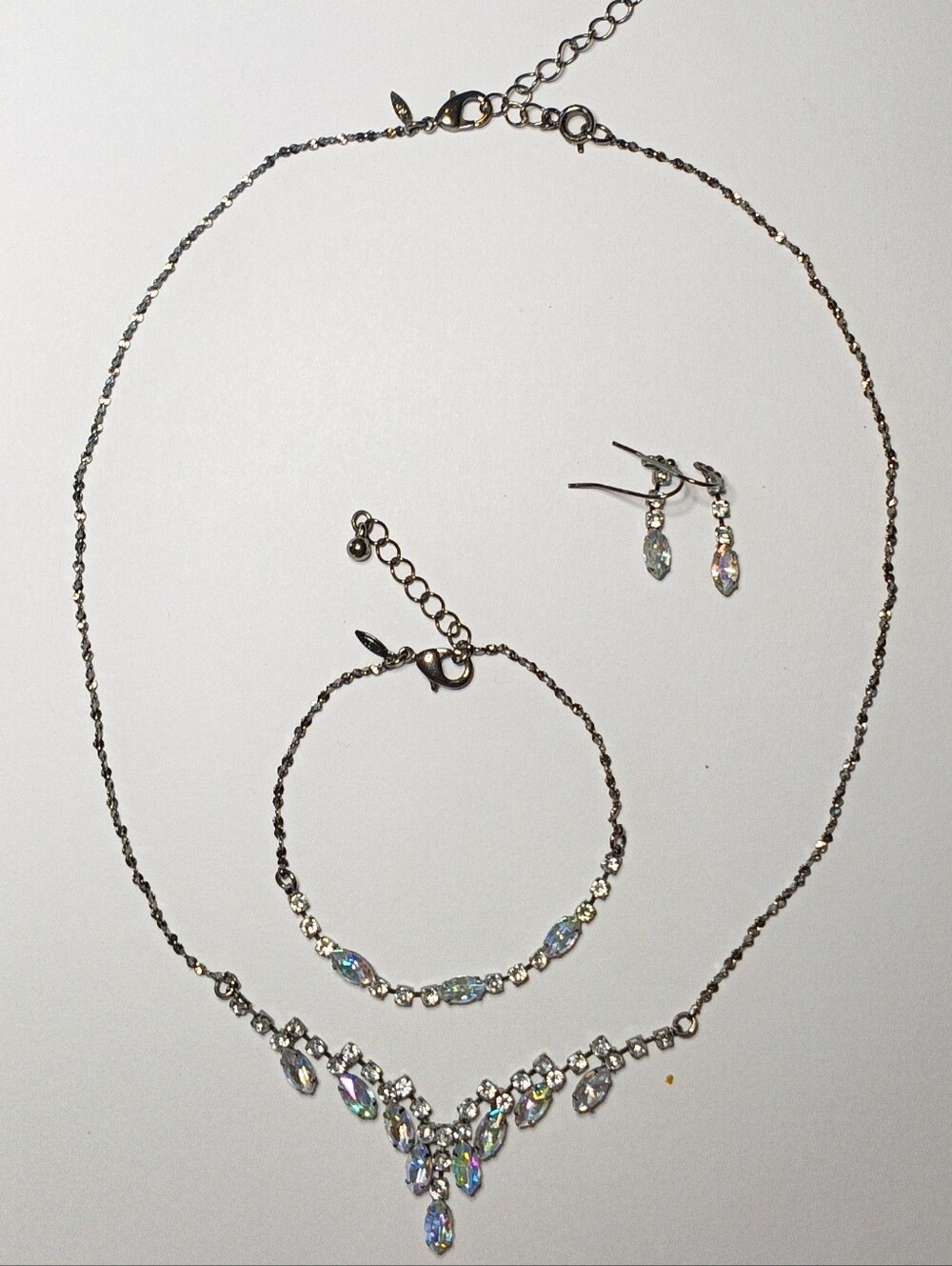 Vintage Avon 3 Piece Gunmetal Aurora Borealis Set
